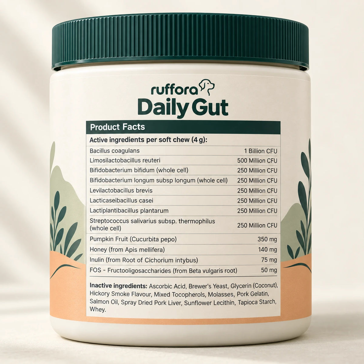 Daily Gut product facts label